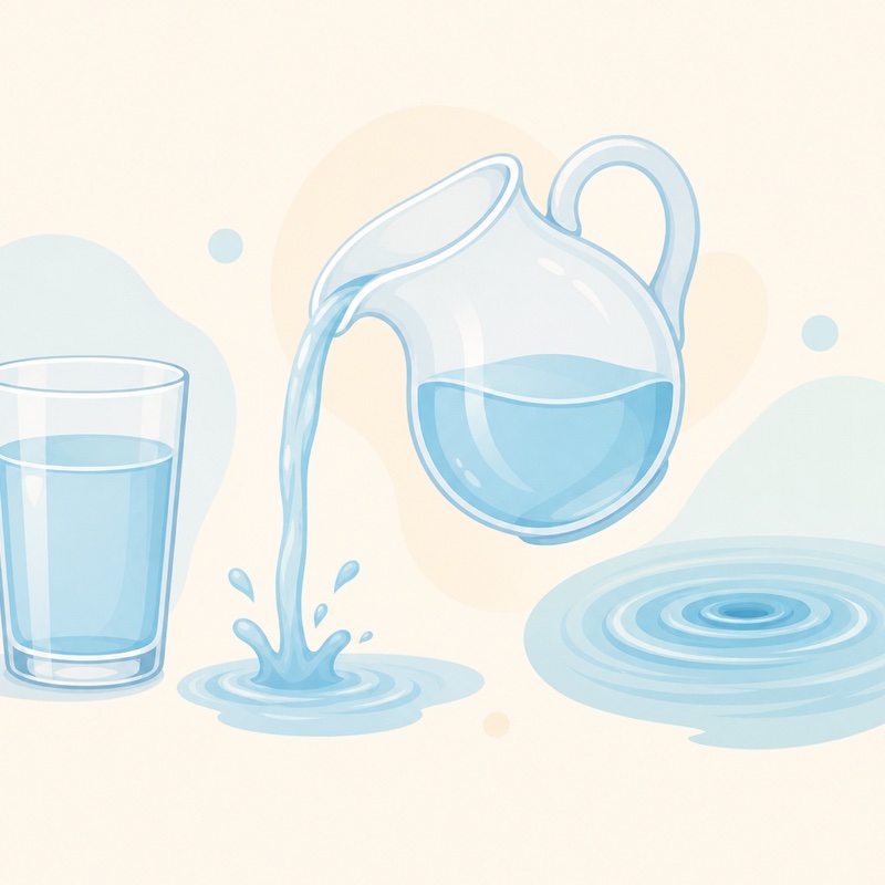 グラス・注がれる水・波紋。1つの器に限定しない water のイメージ